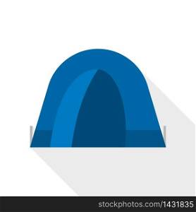 Blue tent icon. Flat illustration of blue tent vector icon for web design. Blue tent icon, flat style