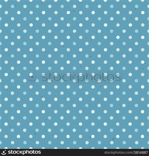 Blue Textured Polka Dot Seamless Pattern