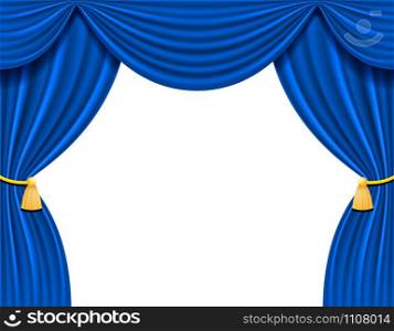 blue theatrical curtain for design vector illustration isolated on white background