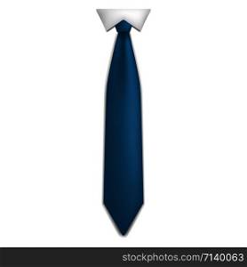 Blue tie icon. Realistic illustration of blue tie vector icon for web design isolated on white background. Blue tie icon, realistic style