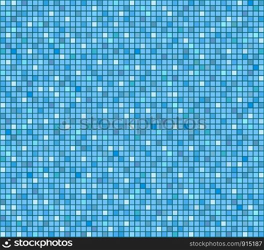 Blue tile bathroom or pool mosaic background, stock vector illustration