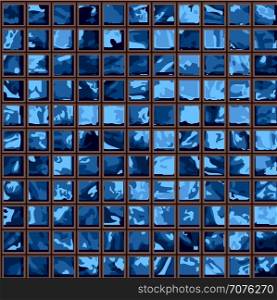 Blue tile. Geometric blue tile pattern texture background and wallpaper