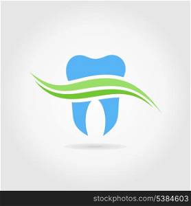 Blue tooth on a grey background. A vector illustration