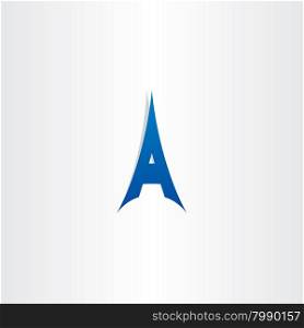 blue tower letter a logo icon design