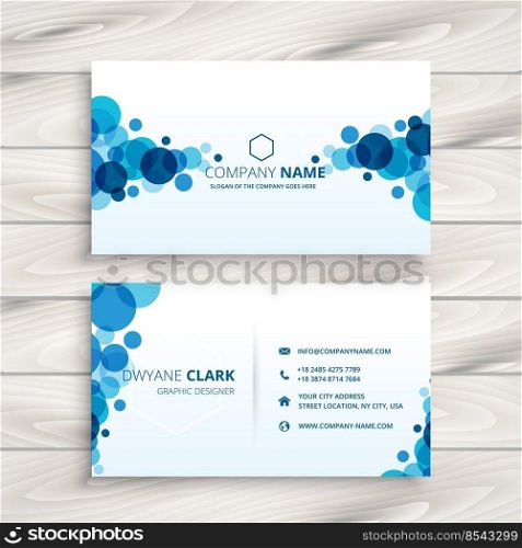 blue transparent circles business card
