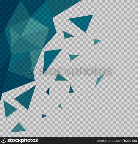 blue transparent triangular polygons background, flat vector illustration. blue transparent triangular polygons background, vector illustration
