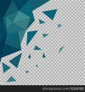 blue transparent triangular polygons background, flat vector illustration. blue transparent triangular polygons background, vector illustration