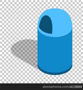 Blue trash can with lid isometric icon 3d on a transparent background vector illustration. Blue trash can with lid isometric icon