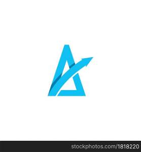 blue triangle with arrow Logo Template vector icon illustration design