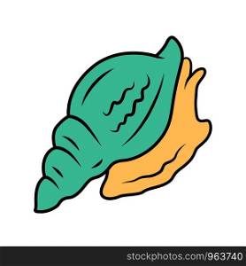 Blue triton color icon. Large mollusk with spiral shell. Tropical seashell. Sea snail. Underwater world inhabitant. Predatory aquatic mollusk. Marine creature. Isolated vector illustration