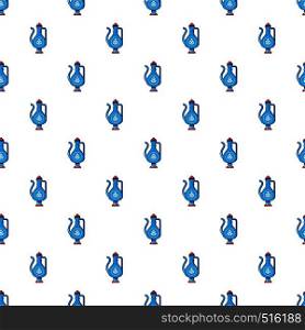 Blue Turkish teapot pattern seamless repeat in cartoon style vector illustration. Blue Turkish teapot pattern
