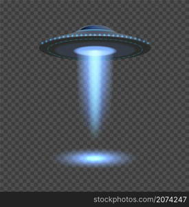 Blue ufo lights. Aliens spaceship spotlight, 3d space object isolated on transparent background. Flying rays, futuristic ship vector element. Illustration ufo spotlight, alien spaceship. Blue ufo lights. Aliens spaceship spotlight, 3d space object isolated on transparent background. Flying rays, futuristic ship vector element