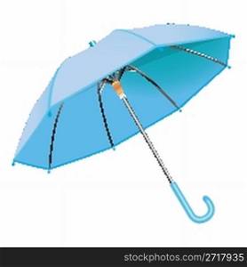 blue umbrella against white background, abstract vector art illustration