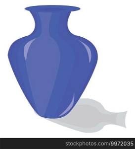 Blue vase, illustration, vector on white background