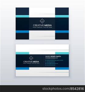 blue vector business card design template in clean style