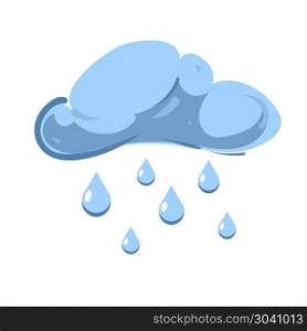 Blue vector cloud with falling rain isolated over white. Blue vector cloud with falling rain isolated over white. Autumn rainy day illustration