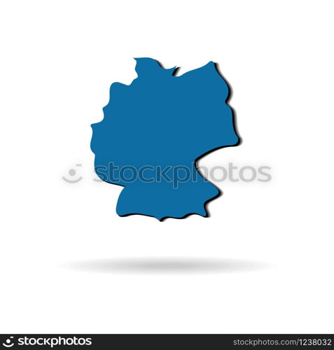 blue vector Germany map with shadow on a white background