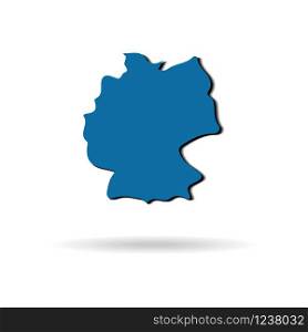 blue vector Germany map with shadow on a white background
