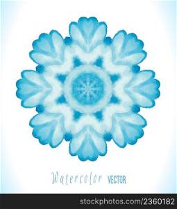 Blue vector snowflakes on a white background. Vector illustration. Decorative snowflake design