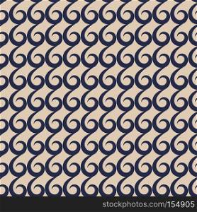 Blue vector swirls seamless pattern. Background decoration flat style illustration. Blue vector swirls seamless pattern