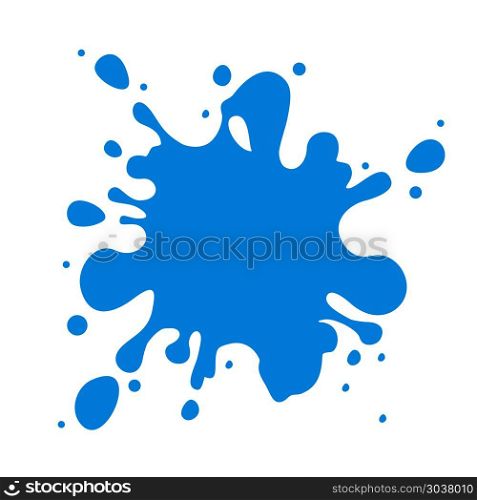 Blue vector water splash isolated over white. Blue vector water splash isolated on white background. Abstract wet form illustration