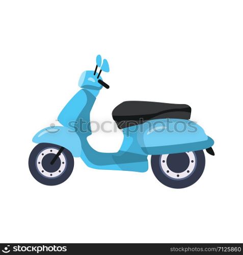 Blue vintage scooter, vector illustration