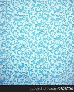 Blue vintage seamless pattern, vector