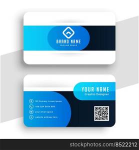 blue visiting card in curve style