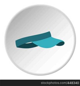 Blue visor icon in flat circle isolated vector illustration for web. Blue visor icon circle