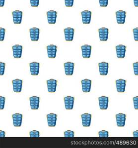 Blue warm vest pattern seamless repeat in cartoon style vector illustration. Blue warm vest pattern