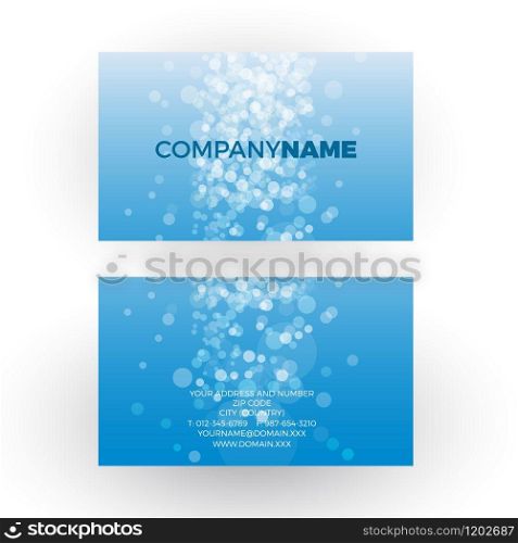 Blue water bubbles. vector professional business card