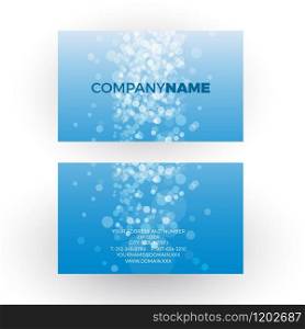 Blue water bubbles. vector professional business card