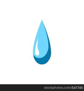 Blue water drop Icon. Rain drop symbol. Flat vector illustration isolated on white background.. Blue water drop Icon. Rain drop symbol isolated