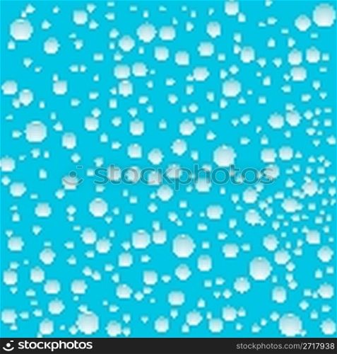 blue water drops background, abstract vector art illustration