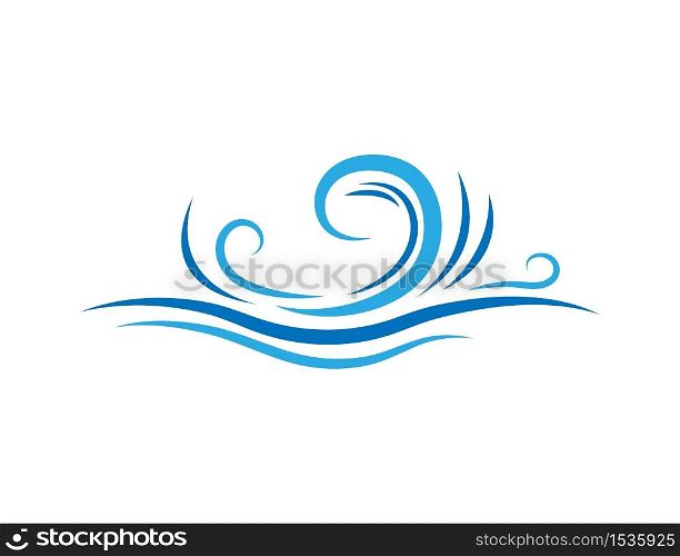 Blue water fluid wave icon object element vector isolated on white background