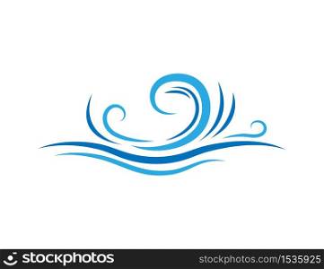 Blue water fluid wave icon object element vector isolated on white background