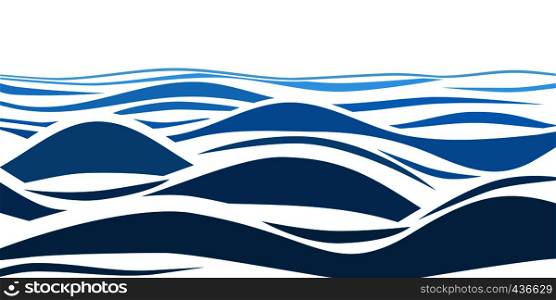 Blue water sea waves abstract vector background. Water wave curve background, line ocean banner illustration. Blue water sea waves abstract vector background