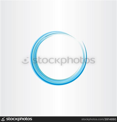 blue water wave circle design element vector symbol