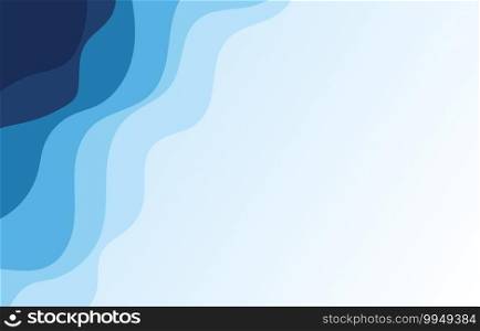 Blue water wave sea line background banner vector illustration with copy space.