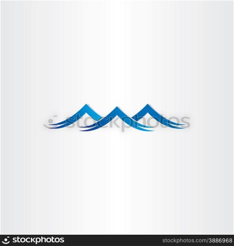 blue water waves stylized symbol design