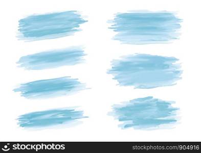 Blue watercolor brush stroke on white background vector illustration