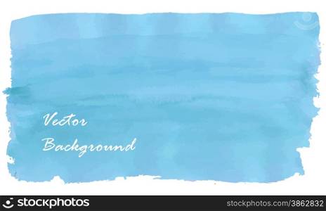 Blue watercolor horizontal artistic background. Illustration made in vector.