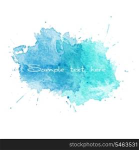 Blue Watercolor splatters. Vector illustration
