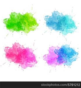Blue Watercolor splatters. Vector illustration. Blue Watercolor splatters. Vector