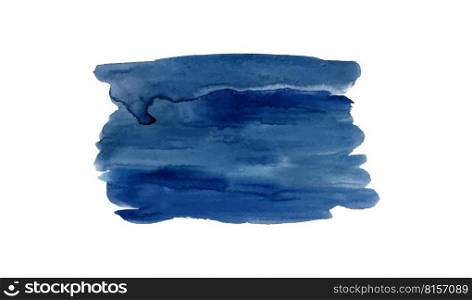 Blue watercolour brush. Paint spot on a white background. Vector graphics