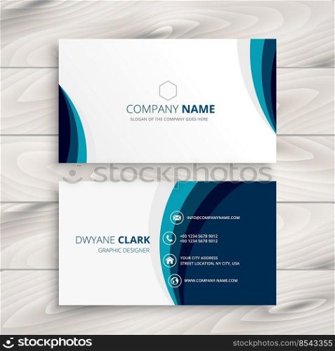 blue wave business card design