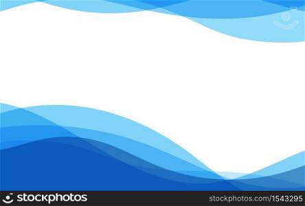 Blue wave layer shape abstract background flat design vector illustration.