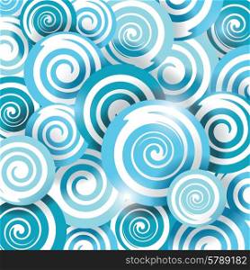 Blue wave sea, smooth twist light lines, vector background.