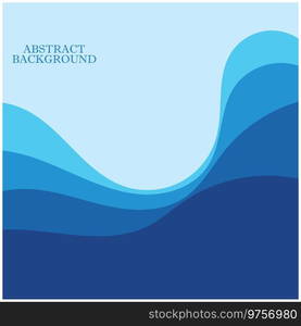 Blue wave vector abstract background flat design stock illustration