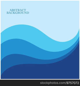 Blue wave vector abstract background flat design stock illustration